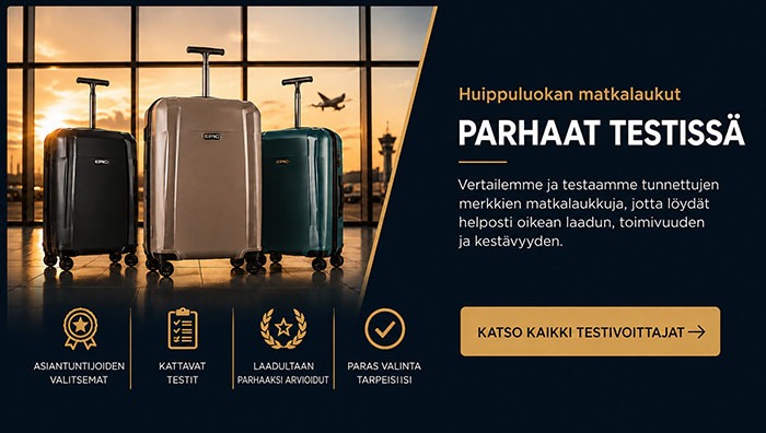 Löydä oikean kokoinen matkalaukku