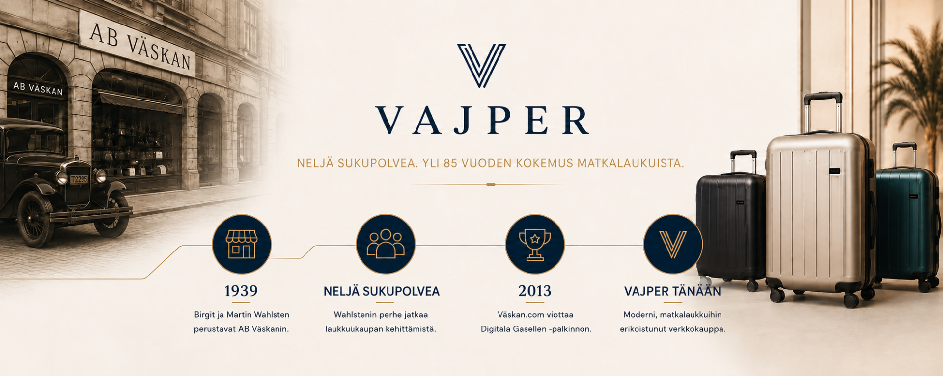 Vajperin historia – kolme sukupolvea laukkujen parissa