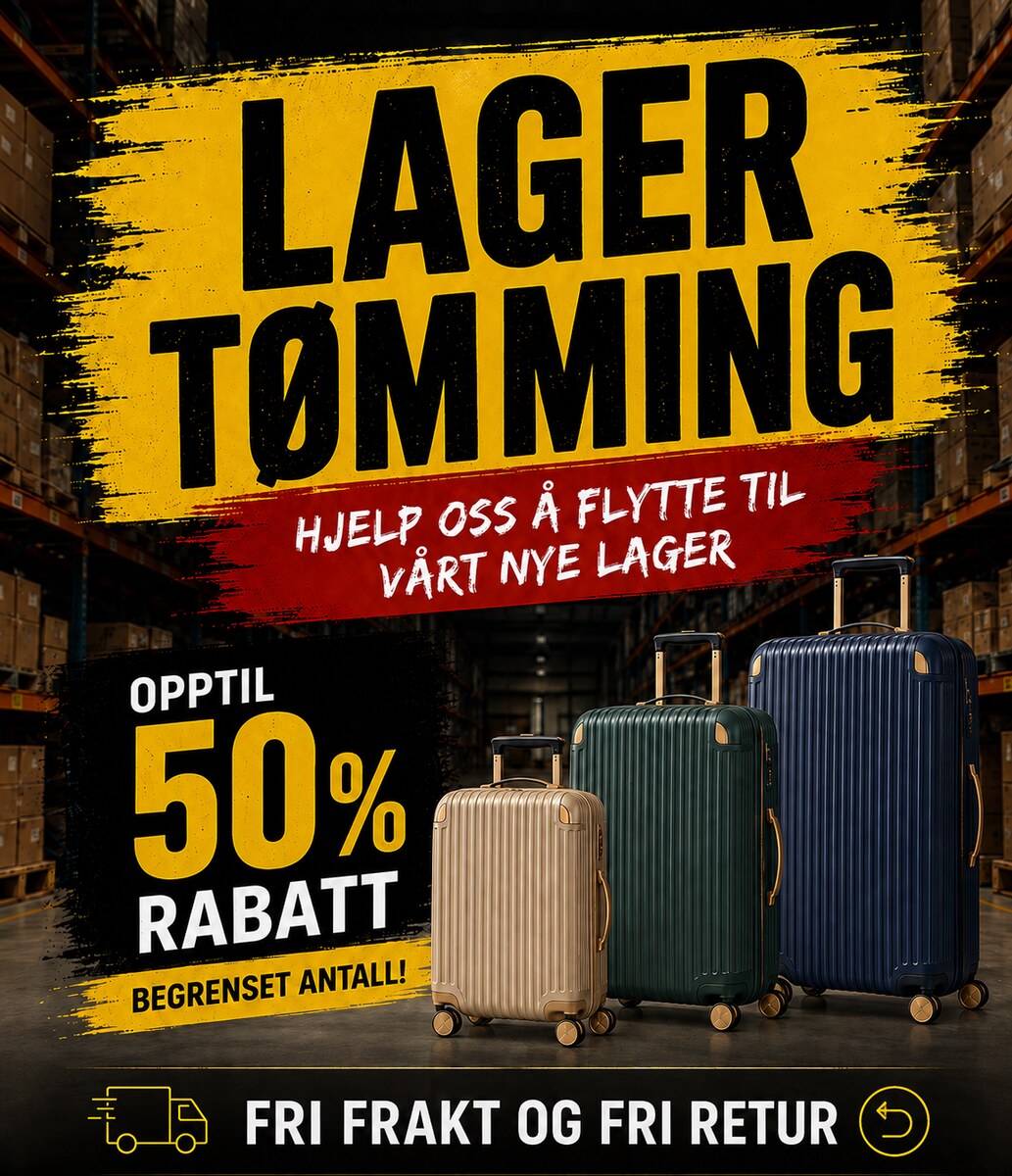 Lagertømming hos Vajper – kofferter med opptil 50 prosent rabatt