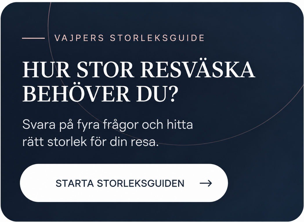 Hur stor resväska behöver du? Starta Vajpers storleksguide